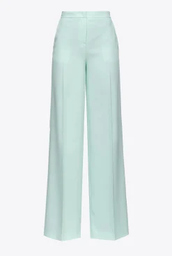 Tailleurs Et Ensembles|PINKO Pantalon Wide Leg Stretch Bleu Verre