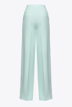 Tailleurs Et Ensembles|PINKO Pantalon Wide Leg Stretch Bleu Verre