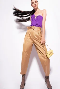 Pantalons|PINKO Pantalon Zippe En Bas Moutarde