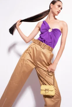 Pantalons|PINKO Pantalon Zippe En Bas Moutarde