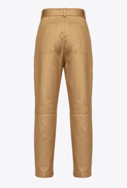 Pantalons|PINKO Pantalon Zippe En Bas Moutarde