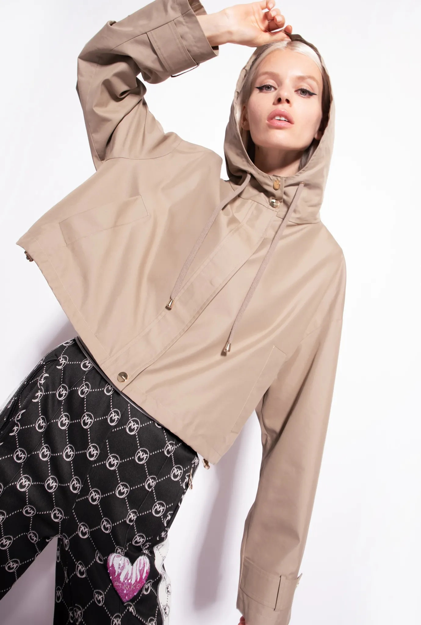 Vêtements D'extérieur|PINKO Parka Courte A Lacets Boa