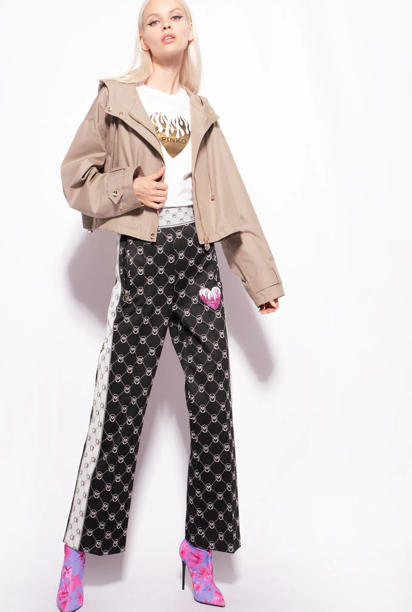 Vêtements D'extérieur|PINKO Parka Courte A Lacets Boa