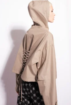 Vêtements D'extérieur|PINKO Parka Courte A Lacets Boa