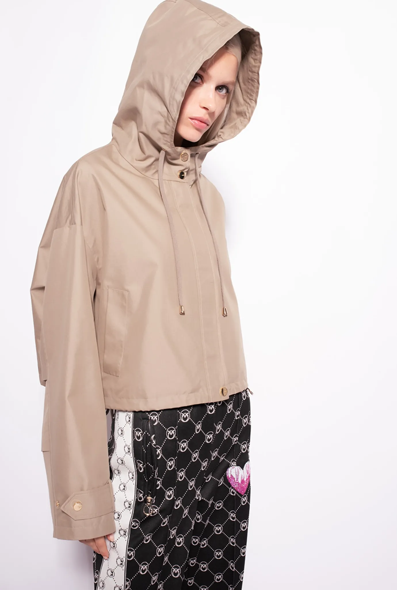 Vêtements D'extérieur|PINKO Parka Courte A Lacets Boa