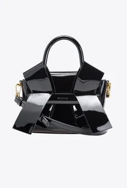 Sacs De Soirée|PINKO Petit Sac A Main Aika Effet Miroir Noir-Vieil Or