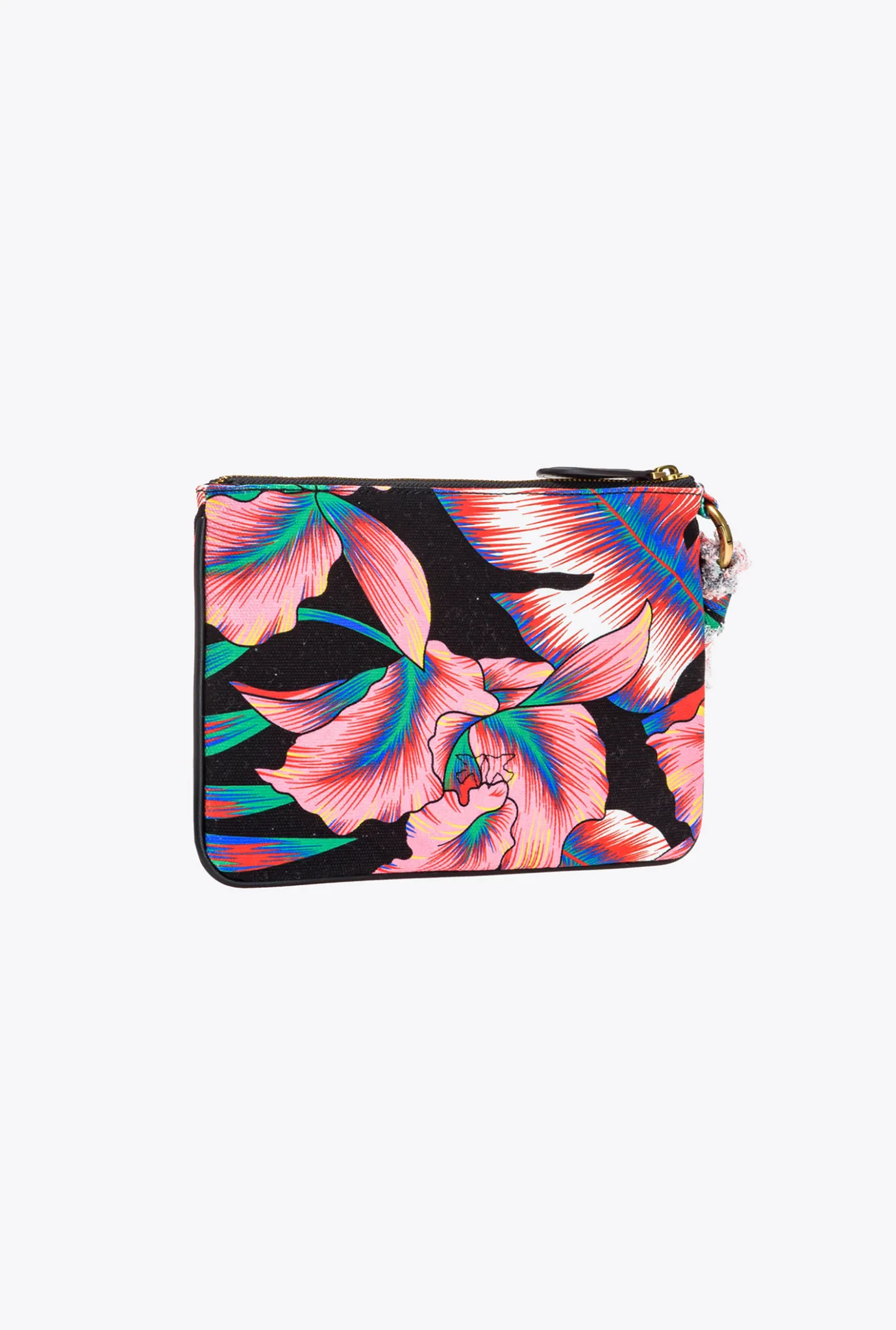 Autres Accessoires|PINKO Pochette Flat Bag En Canvas Recycle Imprime Multi. Noir/Rouge