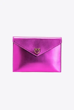 Sacs De Soirée|PINKO Pochette Flat Bag Lamee Rose Pinko-Or Antique