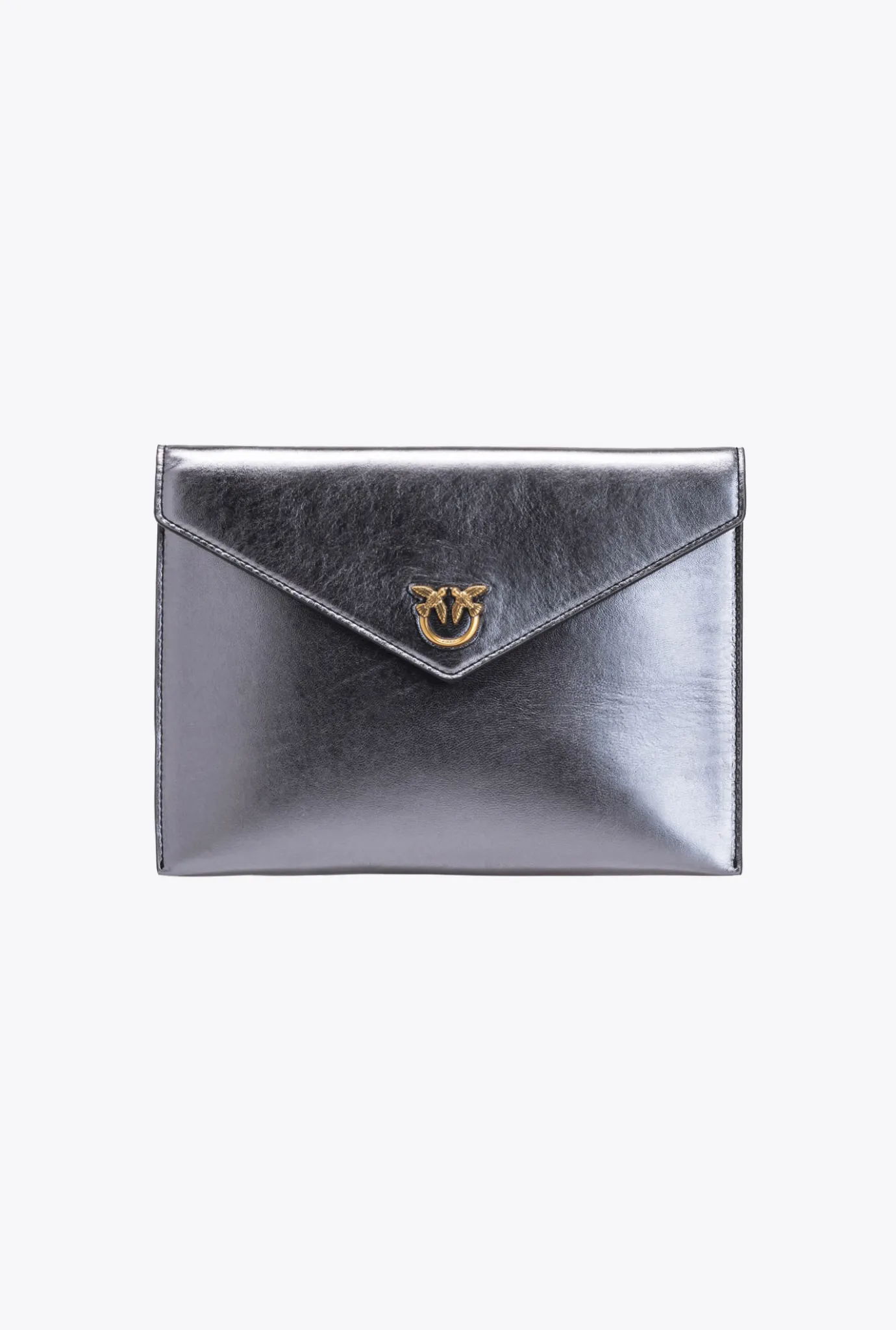 Sacs De Soirée|PINKO Pochette Flat Bag Lamee Argent-Vieil Or
