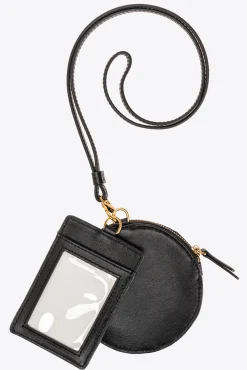 Maroquinerie|PINKO Pochettes Tour De Cou A Chevrons Noir-Vieil Or