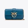 Sacs À Bandoulière|PINKO Pocket Love Bag One Jewel Sarcelle-Or Antique
