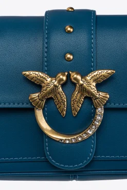 Sacs À Bandoulière|PINKO Pocket Love Bag One Jewel Sarcelle-Or Antique