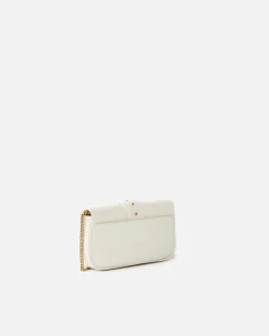 Sacs À Bandoulière|PINKO Pocket Love Bag One Simply Blanc+Blanc-Or Antique