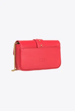 Sacs À Bandoulière|PINKO Pocket Love Bag One Simply Rouge Grenat-Or Antique