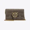 Sacs De Soirée|PINKO Pocket Love Bag Shiny Logo Or-Or Antique