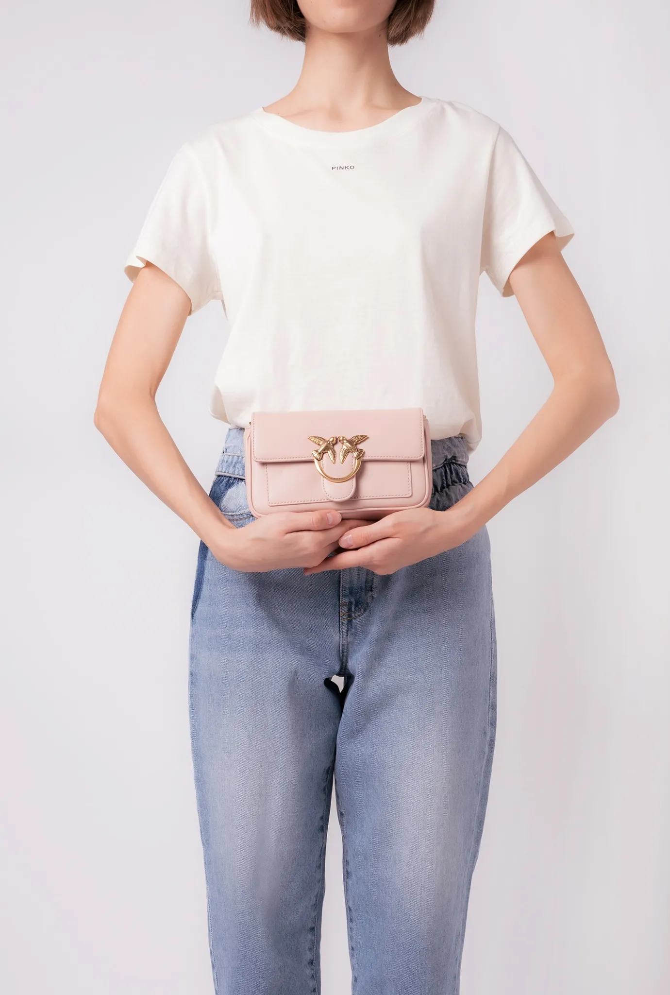 Sacs À Bandoulière|PINKO Pocket Love Bag Simply Rose/Rose Poudre-Or Antique