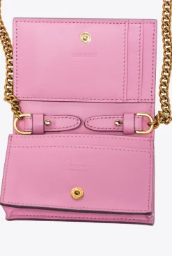 Maroquinerie|PINKO Porte-Cartes Irise A Bandoulière Galleria Rose Irise-Or Antique