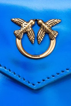 Maroquinerie|PINKO Porte-Cartes Plat Irise Galleria Bleu Irise-Or Antique