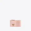 Maroquinerie|PINKO Porte-Cartes Zippe Rose/Rose Poudre-Or Antique