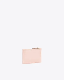 Maroquinerie|PINKO Porte-Cartes Zippe Rose/Rose Poudre-Or Antique