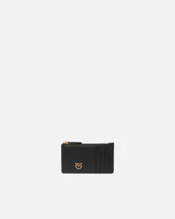Maroquinerie|PINKO Porte-Cartes Zippe Noir-Vieil Or
