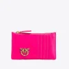 Maroquinerie|PINKO Porte-Cartes Zippe A Motif En Chevrons Rose Pinko-Or Antique