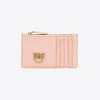 Maroquinerie|PINKO Porte-Cartes Zippe A Motif En Chevrons Rose/Rose Poudre-Or Antique