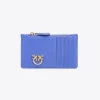 Maroquinerie|PINKO Porte-Cartes Zippe A Motif En Chevrons Bleu Corse-Or Antique