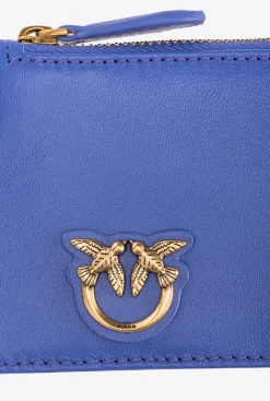 Maroquinerie|PINKO Porte-Cartes Zippe A Motif En Chevrons Bleu Corse-Or Antique
