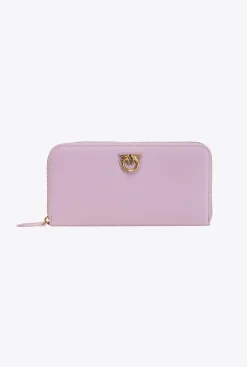 Maroquinerie|PINKO Portefeuille A Contour Zippe En Cuir Iris-Or Antique