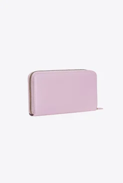 Maroquinerie|PINKO Portefeuille A Contour Zippe En Cuir Iris-Or Antique