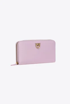 Maroquinerie|PINKO Portefeuille A Contour Zippe En Cuir Iris-Or Antique