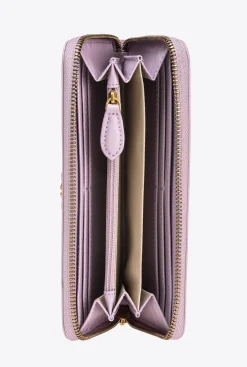 Maroquinerie|PINKO Portefeuille A Contour Zippe En Cuir Iris-Or Antique