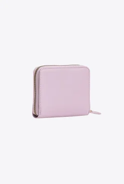 Maroquinerie|PINKO Portefeuille Carre A Contour Zippe En Cuir Iris-Or Antique