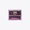 Maroquinerie|PINKO Portefeuille Compact En Reptile Lame Galleria Violet-Or Brillant