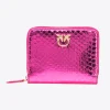 Maroquinerie|PINKO Portefeuille Entierement Zippe En Reptile Lame Galleria Fuchsia-Or Brillant