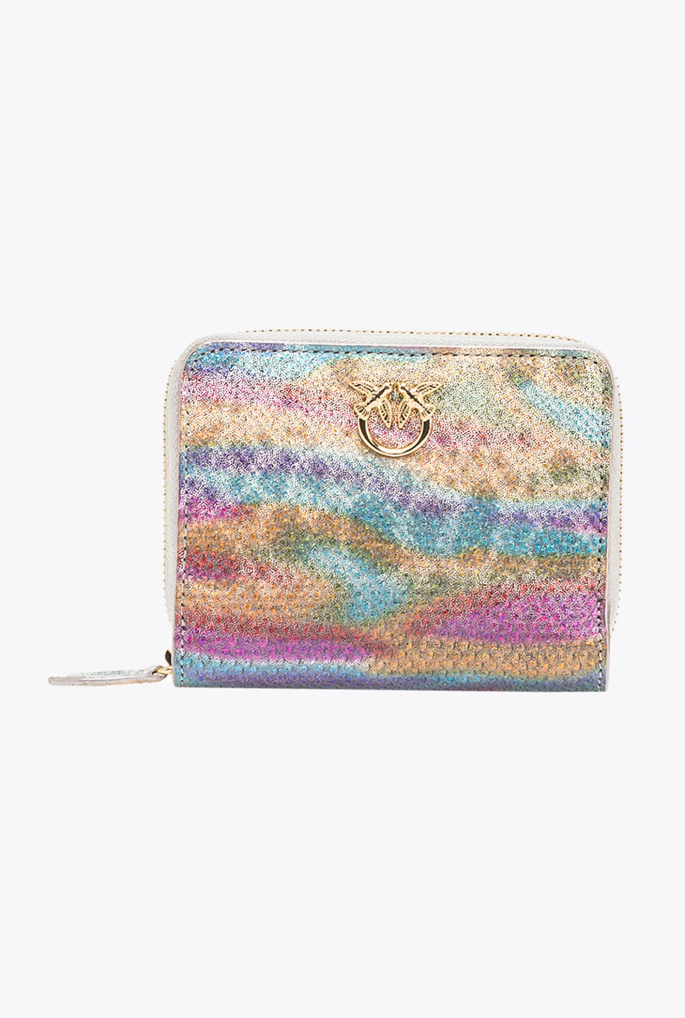 Maroquinerie|PINKO Portefeuille Entierement Zippe En Reptile Multicolore Galleria Multicolore-Or Brillant