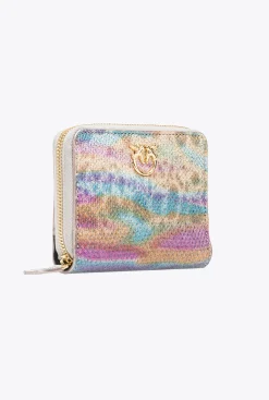 Maroquinerie|PINKO Portefeuille Entierement Zippe En Reptile Multicolore Galleria Multicolore-Or Brillant