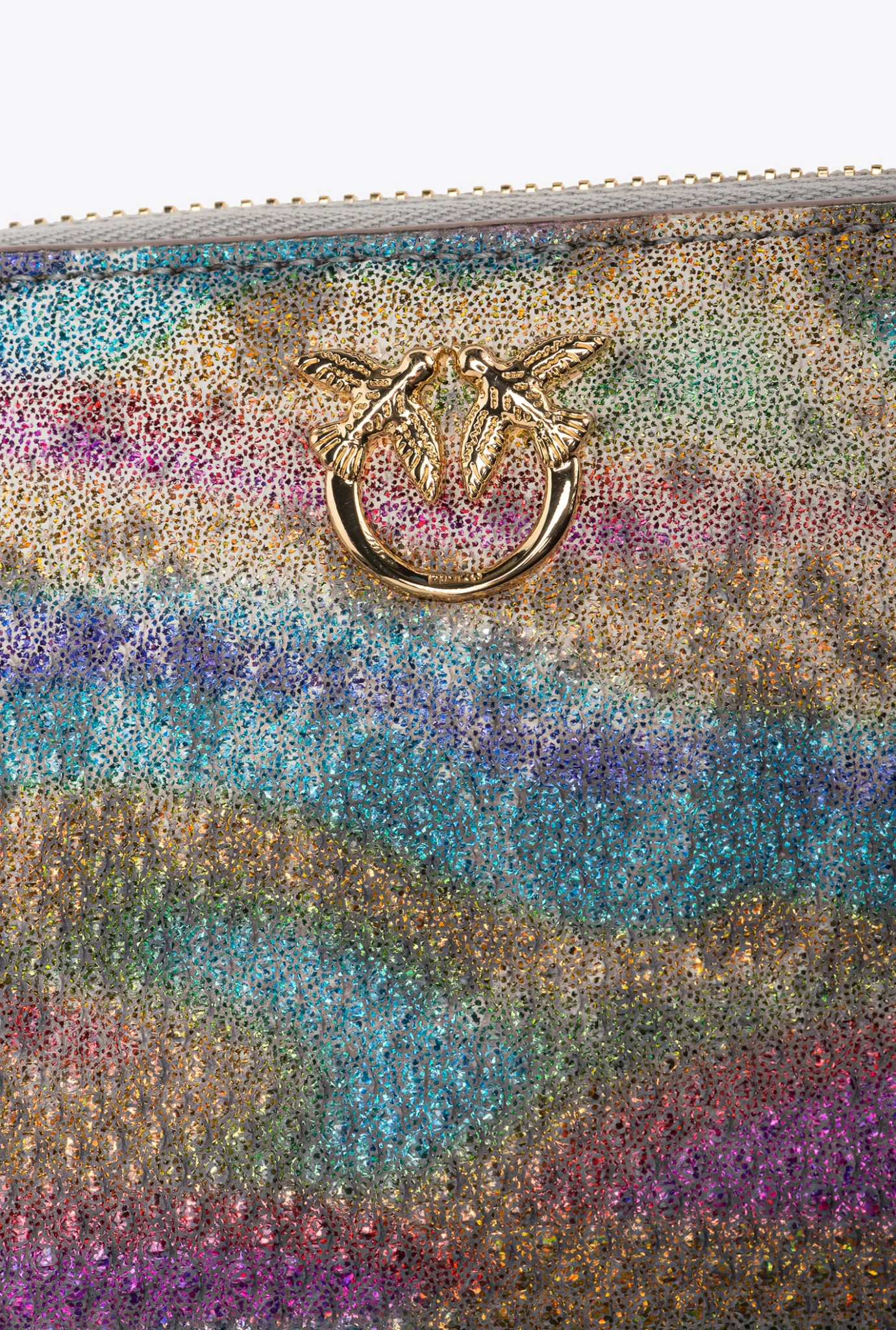 Maroquinerie|PINKO Portefeuille Entierement Zippe En Reptile Multicolore Galleria Multicolore-Or Brillant