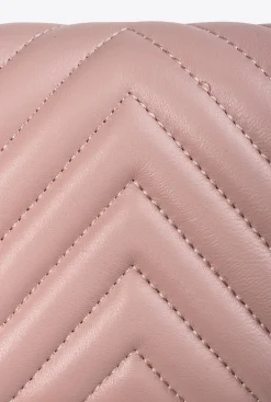 Mini Sacs|PINKO Portefeuille Love Bag Chevron Rose/Rose Poudre-Or Antique