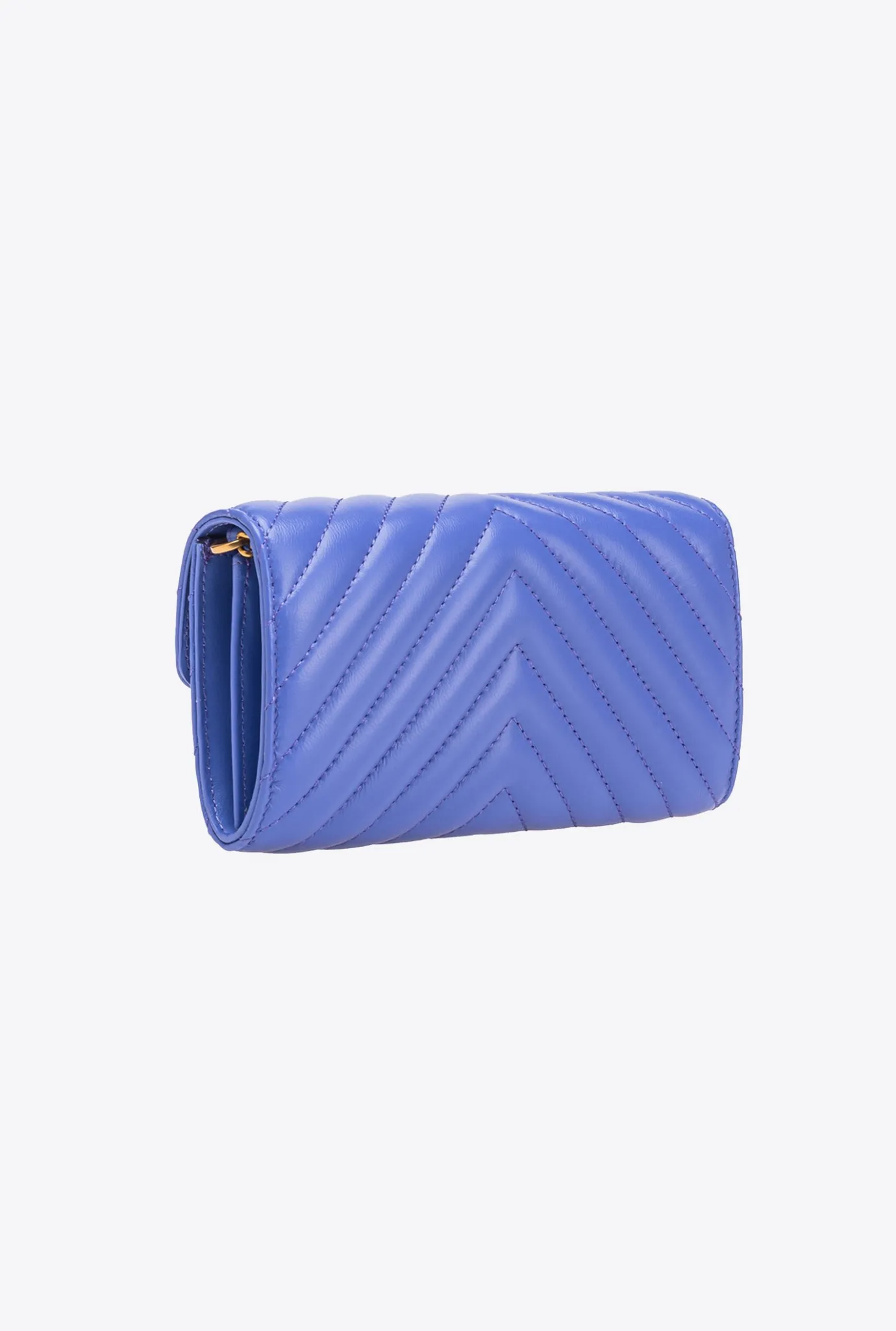 Sacs À Bandoulière|PINKO Portefeuille Love Bag One Wallet Chevron Bleu Corse-Or Antique