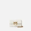 Sacs À Bandoulière|PINKO Portefeuille Love Bag One Wallet Chevron Blanc+Blanc-Or Antique