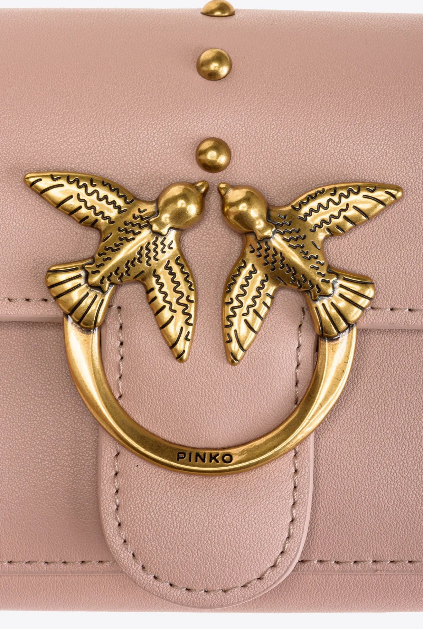 Sacs À Bandoulière|PINKO Portefeuille Love Bag Simply Rose/Rose Poudre-Or Antique