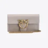 Sacs À Bandoulière|PINKO Portefeuille Love Bag Simply Gris Manchot-Or Antique