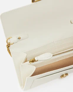 Sacs À Bandoulière|PINKO Portefeuille Love Bag Simply Blanc+Blanc-Or Antique