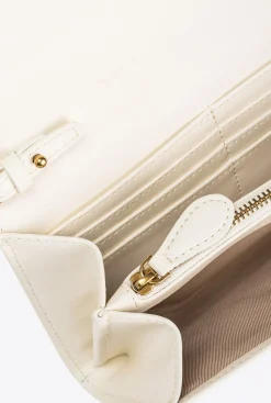 Sacs À Bandoulière|PINKO Portefeuille Love Bag Simply Blanc+Blanc-Or Antique