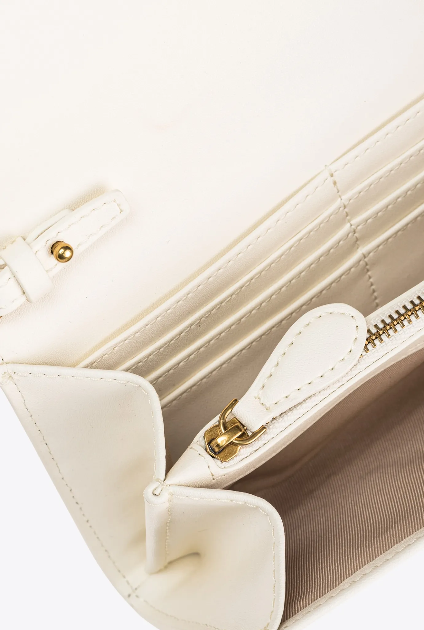 Sacs À Bandoulière|PINKO Portefeuille Love Bag Simply Blanc+Blanc-Or Antique