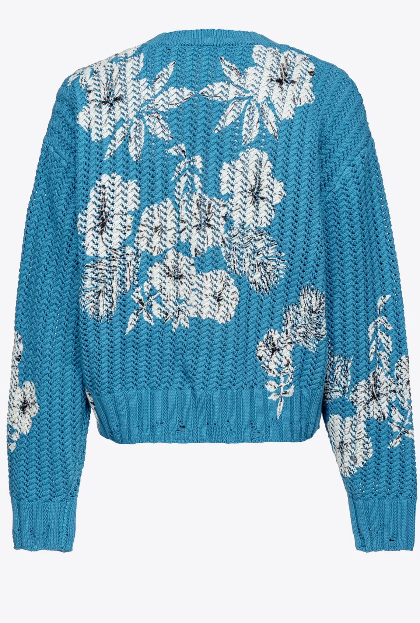 Pièces En Maille|PINKO Pull A Imprime Floral Graphique Turquoise/Beurre/Noir