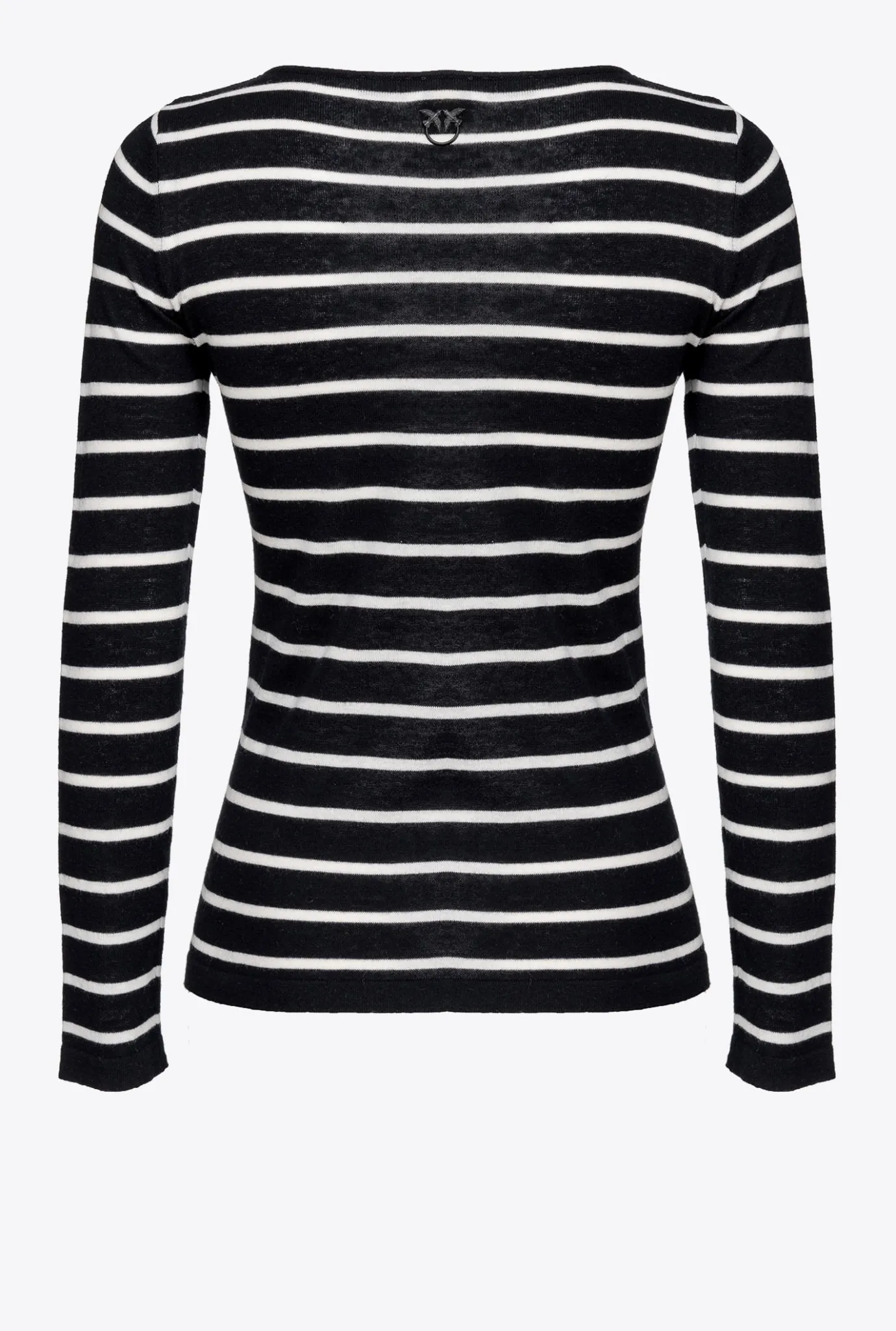 Pièces En Maille|PINKO Pull A Rayures Avec Noeud Blanc/Noir