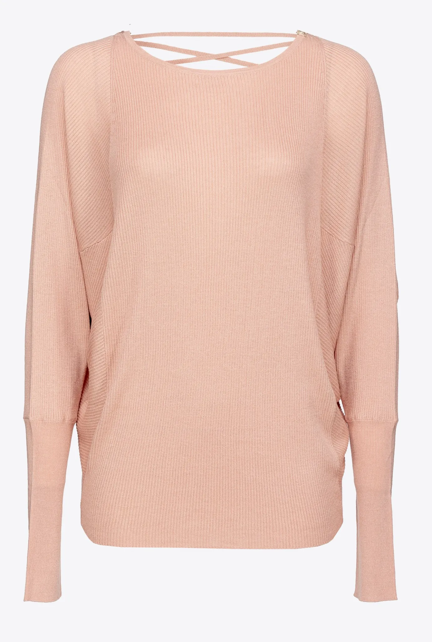 Pièces En Maille|PINKO Pull Ample Avec Franges Au Dos Rose Argile